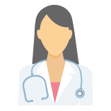 A doctor with a stethoscope around her neck