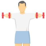 A man exercising with dumbbells