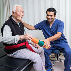 therapist having a good occupational therapy session with a resident