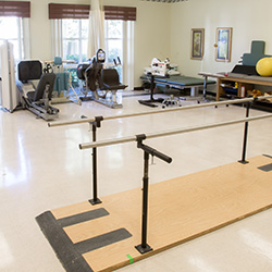 Therapy room with equipment nicely organized